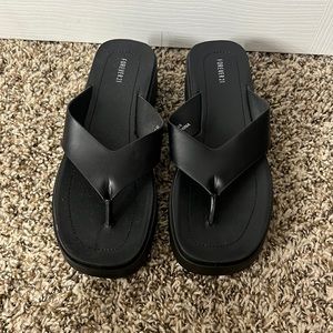 Black Platform Thong Sandals Forever 21